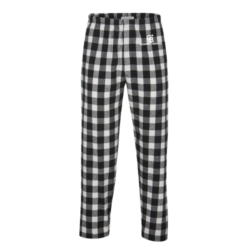 Boxercraft Black/White Unisex Buffalo Flannel Pajama Pant-Monogram Vertical Single