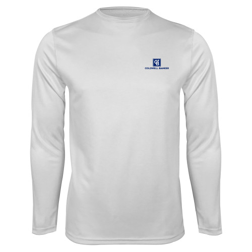 White Performance Long Sleeve Shirt-Framed Vertical Single