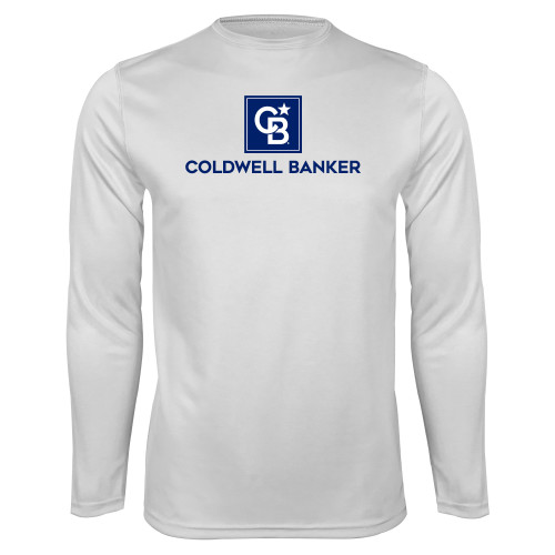 White Performance Long Sleeve Shirt-Framed Vertical Single