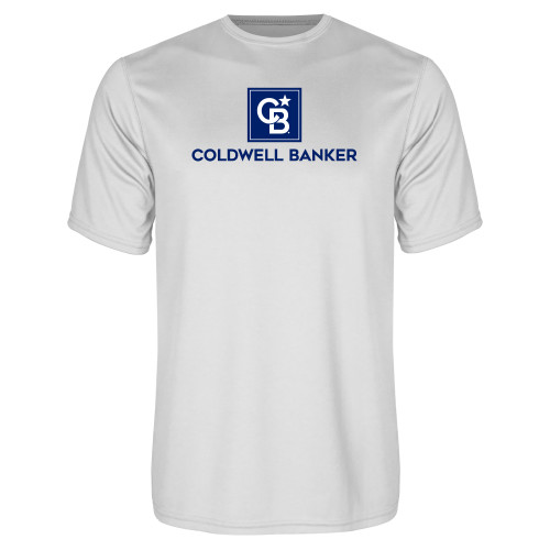 White Performance Tee-Framed Vertical Single