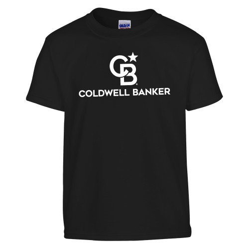 Youth Black T Shirt-Monogram Vertical Single