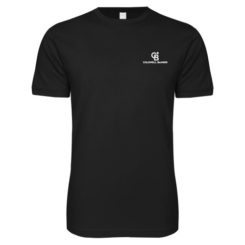 Next Level Black SoftStyle T Shirt-Monogram Vertical Single