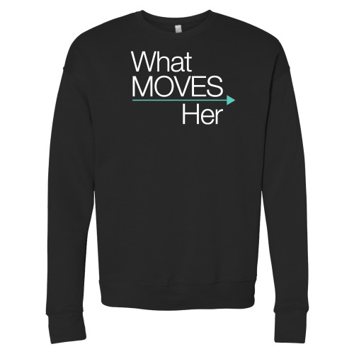 Bella + Canvas Black Fleece Crew-What Moves Her
