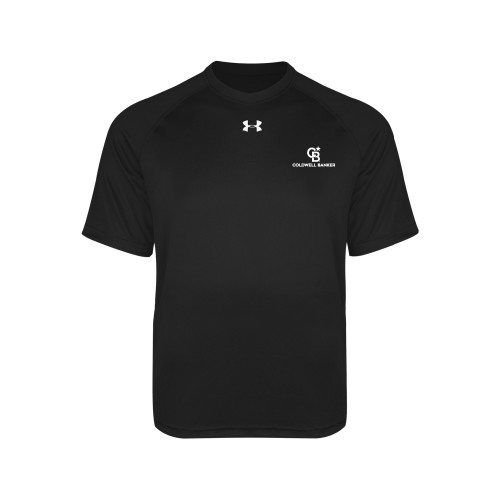 Under Armour Youth Black Tech Tee-Monogram Vertical Single