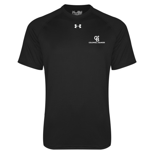 Under Armour Black Tech Tee-Monogram Vertical Single