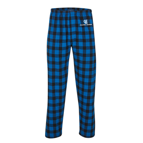 Boxercraft Royal/Black Buffalo Unisex Flannel Pajama Pant-Monogram Vertical Single