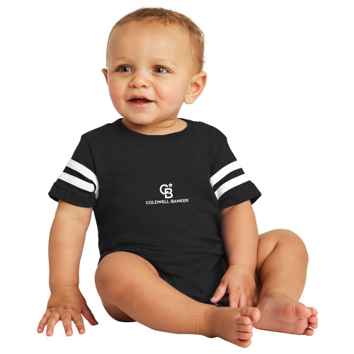 Vintage Black Jersey Onesie-Monogram Vertical Single