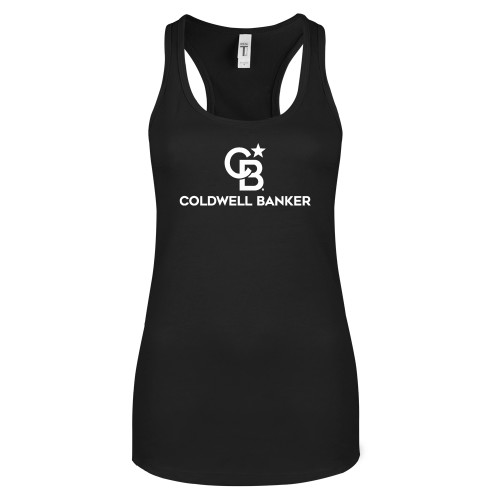 Next Level Womens Black Racerback Tank -Monogram Vertical Single