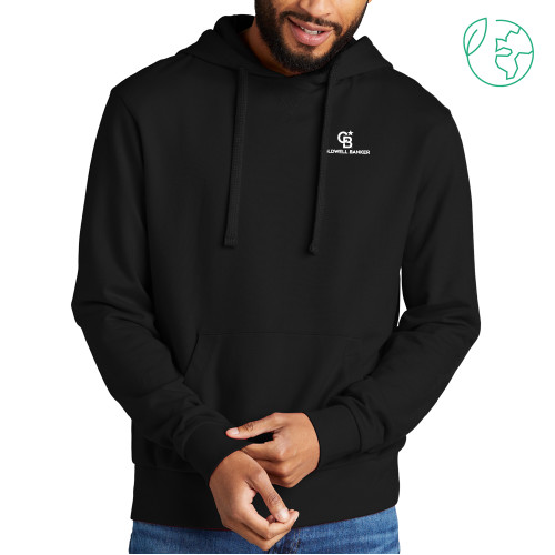Allmade Black Organic French Terry Pullover Hoodie-Monogram Vertical Single