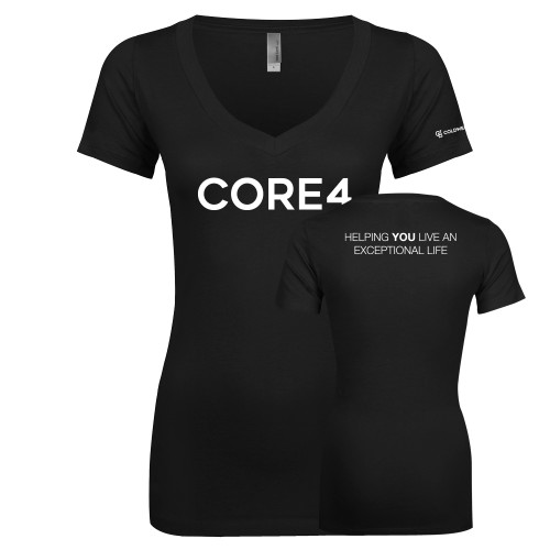 Next Level Womens Black Ideal V Tee-CORE4