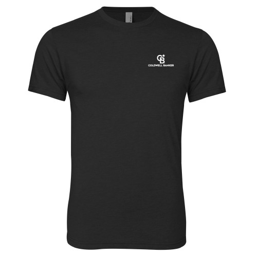 Next Level Black Triblend Tee-Monogram Vertical Single