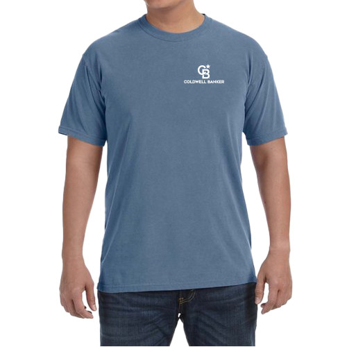 Comfort Colors Blue Jean T Shirt-Monogram Vertical Single