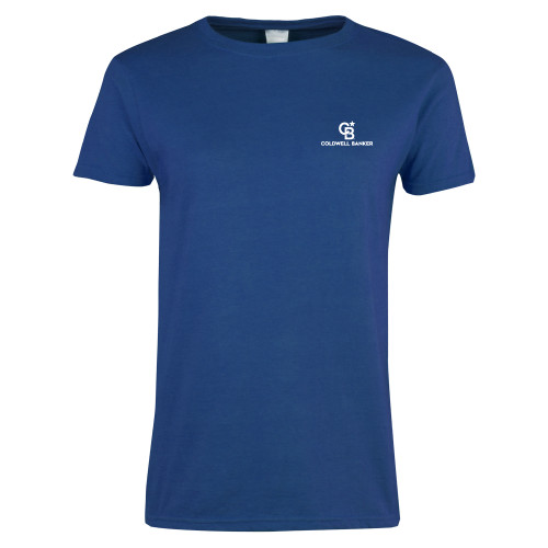 Womens Royal Short Sleeve Tee-Monogram Vertical Single