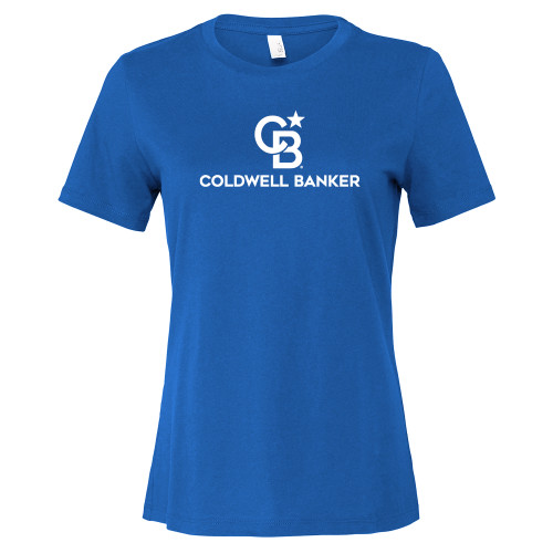 Bella + Canvas Womens Royal Relaxed Cotton T Shirt-Monogram Vertical Single