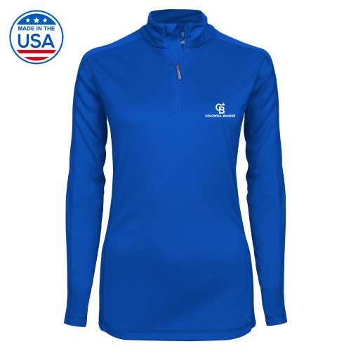 Syntrel Womens Royal Interlock 1/4 Zip-Monogram Vertical Single