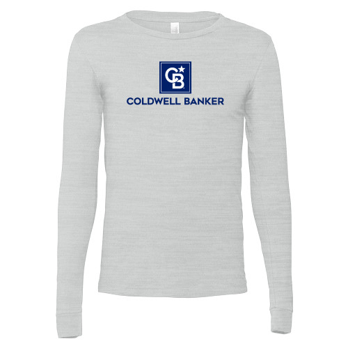 Bella + Canvas Ash Grey Jersey Cotton Long Sleeve T Shirt-Framed Vertical Single