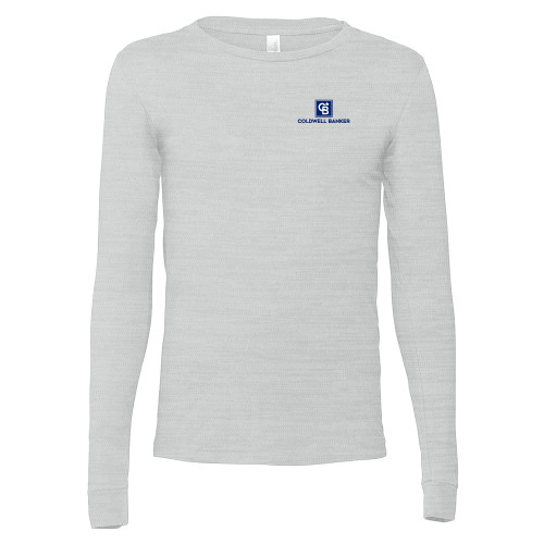 Bella + Canvas Ash Grey Jersey Cotton Long Sleeve T Shirt-Framed Vertical Single