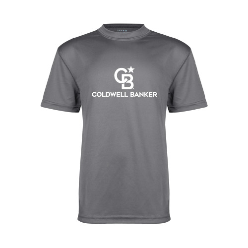 Youth Performance Grey Concrete Tee-Monogram Vertical Single