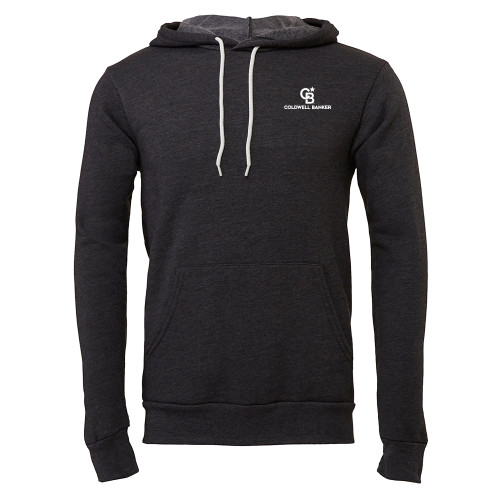 Bella + Canvas Dark Grey Heather Fleece Hood-Monogram Vertical Single