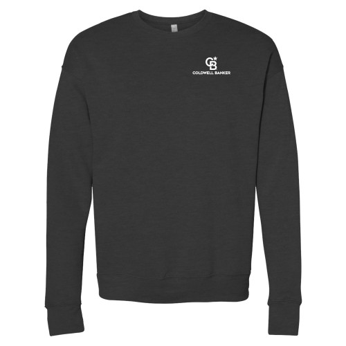 Bella + Canvas Dark Grey Heather Fleece Crew-Monogram Vertical Single