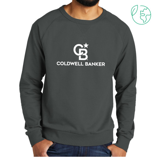 Allmade Dark Grey Organic French Terry Crewneck Sweatshirt-Monogram Vertical Single