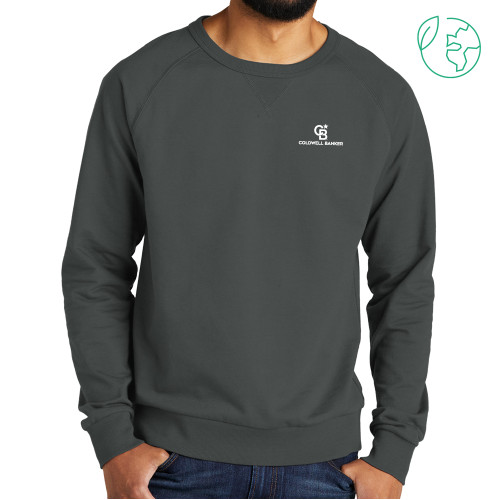 Allmade Dark Grey Organic French Terry Crewneck Sweatshirt-Monogram Vertical Single