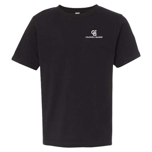 Next Level Youth Black Cotton Tee-Monogram Vertical Single