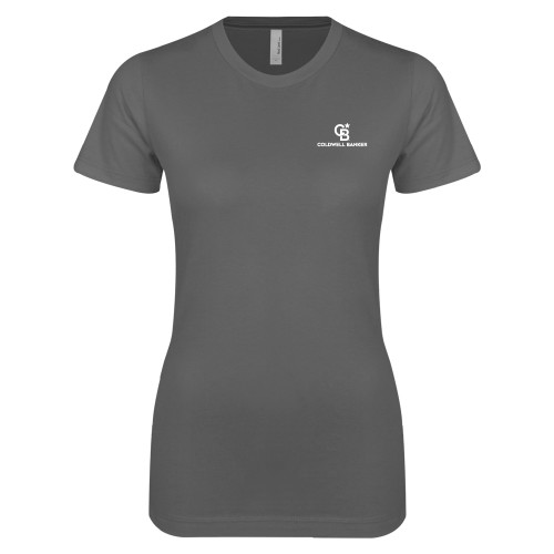 Next Level Womens Charcoal Boyfriend Tee-Monogram Vertical Single