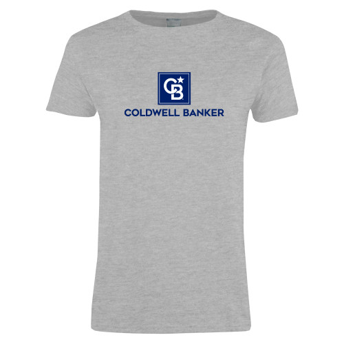 Womens Grey Short Sleeve Tee-Framed Vertical Single