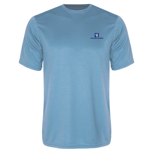 Light Blue Performance Tee-Framed Vertical Single