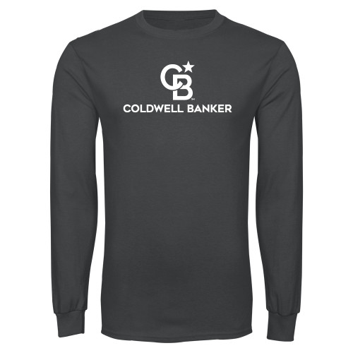 Charcoal Long Sleeve T Shirt-Monogram Vertical Single