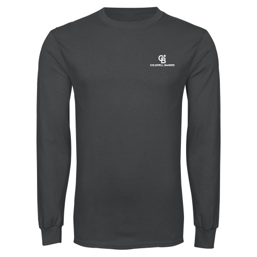 Charcoal Long Sleeve T Shirt-Monogram Vertical Single