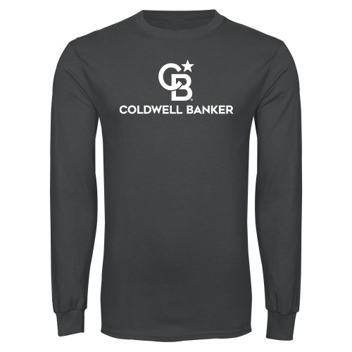 Charcoal Long Sleeve T Shirt-Monogram Vertical Single