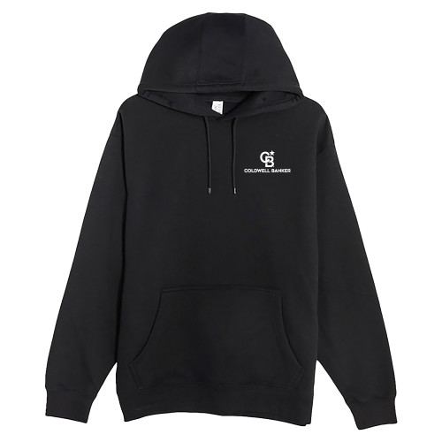 Lane Seven Black Fleece Pullover Hoodie-Monogram Vertical Single