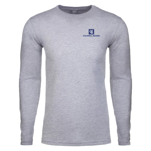 Next Level Heather Grey Cotton Long Sleeve Tee-Framed Vertical Single