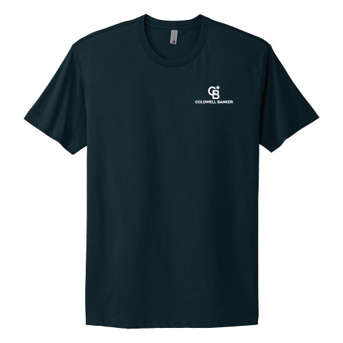 Next Level Navy Heavyweight Cotton Tee-Monogram Vertical Single