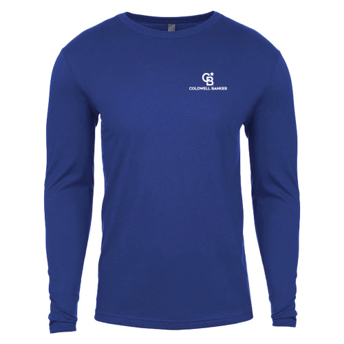Next Level Royal Cotton Long Sleeve Tee-Monogram Vertical Single