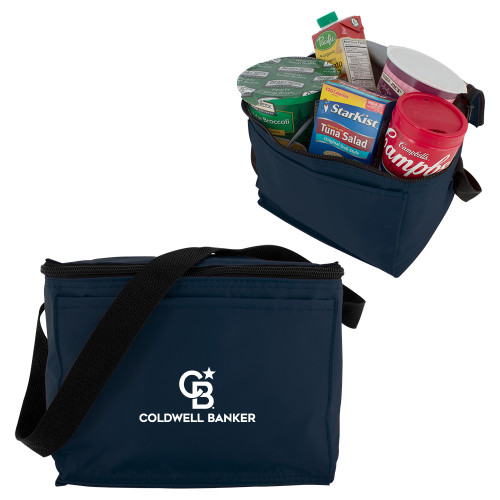 Six Pack Navy Cooler-Monogram Vertical Single