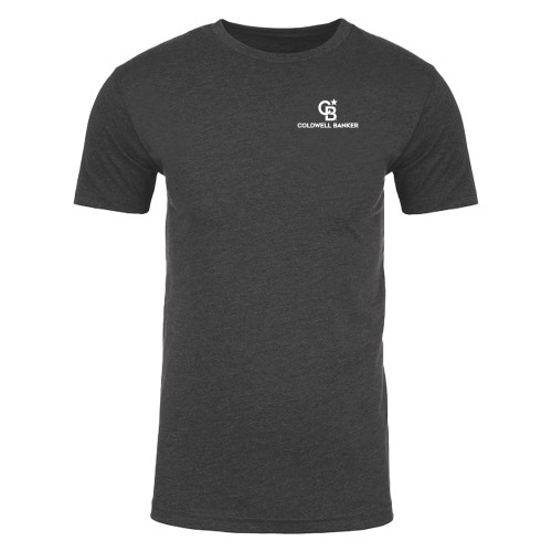 Next Level Charcoal Heather Sueded Tee-Monogram Vertical Single