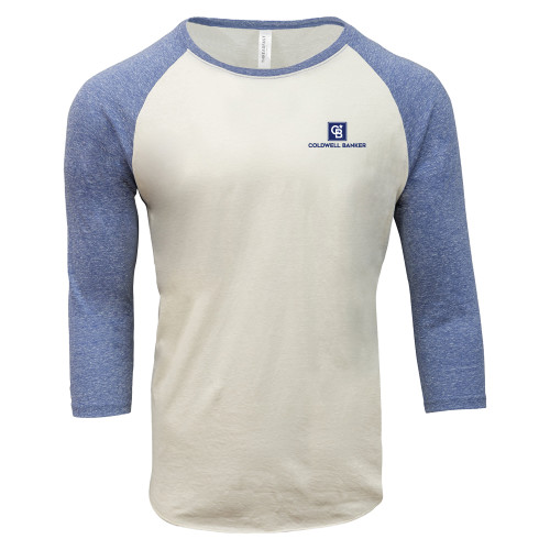 Threadfast Unisex Navy Triblend 3/4 Sleeve Raglan-Framed Vertical Single