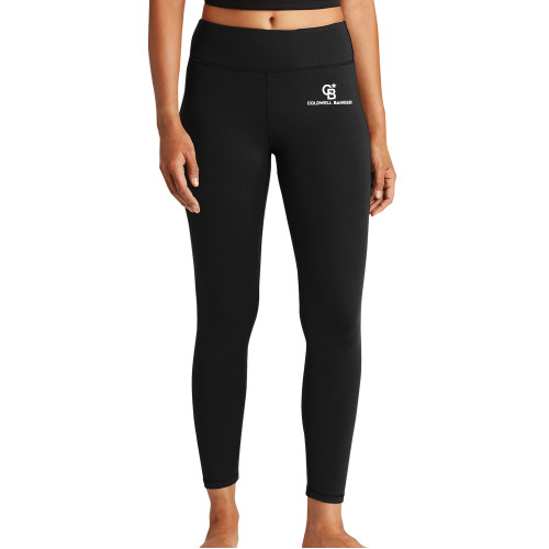 Womens Black Performance Legging-Monogram Vertical Single