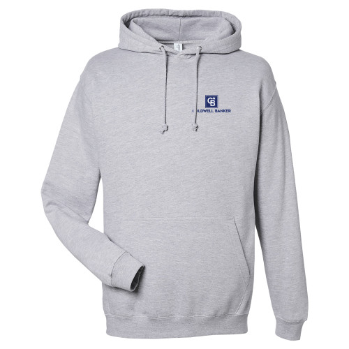 Just Hoods Heather Grey College Fleece Hoodie-Framed Vertical Single