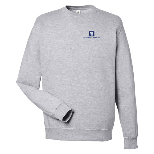 Just Hoods Heather Grey College Fleece Crew-Framed Vertical Single