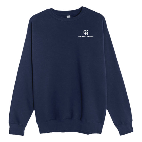 Lane Seven Navy Fleece Crew-Monogram Vertical Single