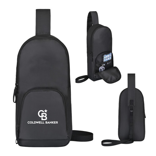 Repeat Lite Black Recycled Poly Sling-Monogram Vertical Single