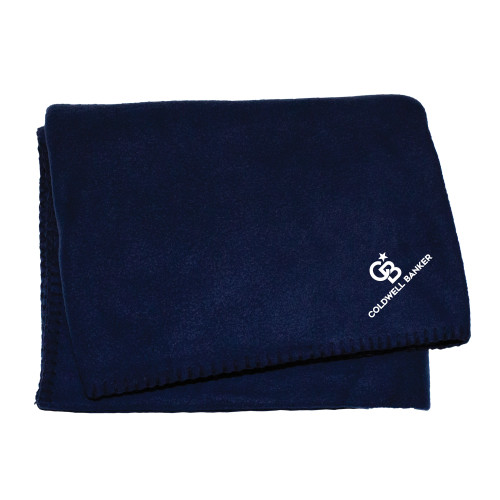 Navy Blanket-Monogram Vertical Single