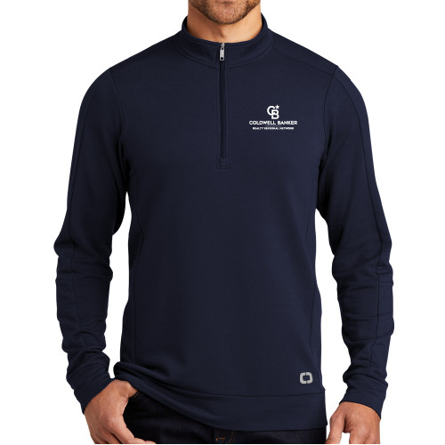 OGIO Navy Luuma 1/2 Zip Fleece-Realty Referral Network Monogram Flat