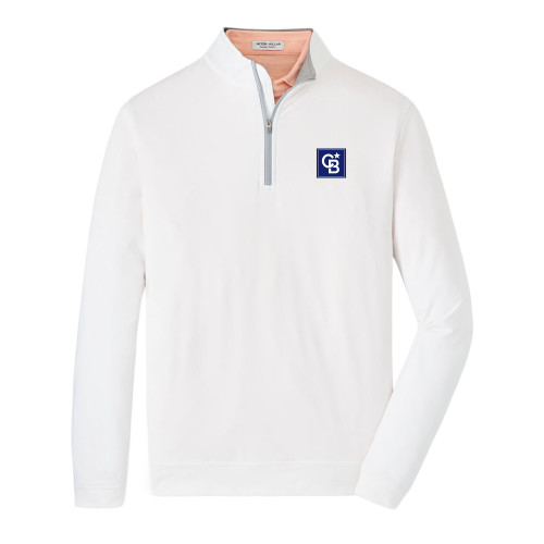 Peter Millar White Perth Performance 1/4 Zip-Framed Icon