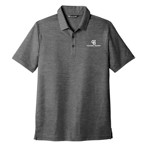 TravisMathew Grey Oceanside Heather Polo-Monogram Vertical Single