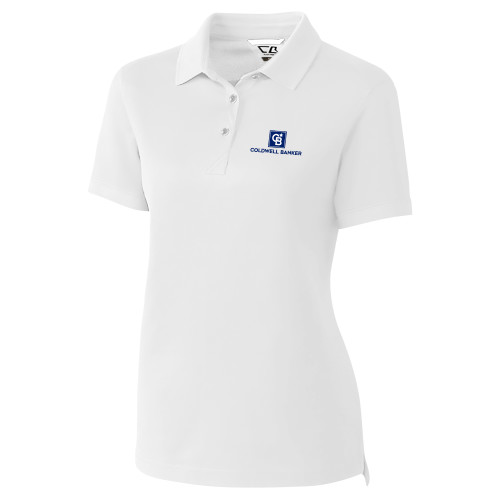 C&B Womens White Advantage Polo-Framed Vertical Single